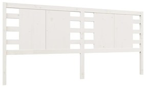 Testiera per letto bianca 141x4x100cm in legno massello di pino