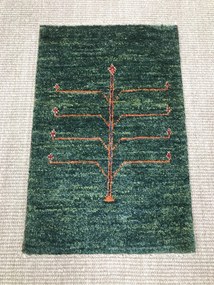 Gabbeh Tappeto 60 x 40 Verde (Iran) Annodato A Mano