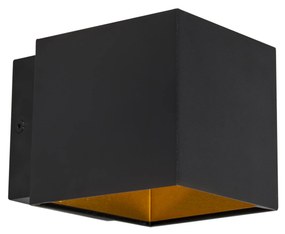 Applique da parete di design nero/oro con LED - Caja