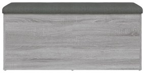 Panca portaoggetti grigio sonoma 102x42x45 cm legno multistrato