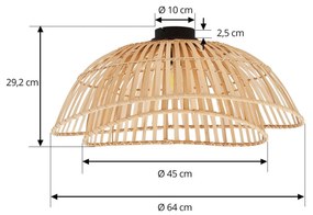 Plafoniera Lindby Ilajus, Ø 62 cm, bambù naturale