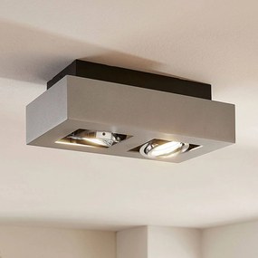 Arcchio faretto Vince, 25 cm, a 2 luci, argento, GU10