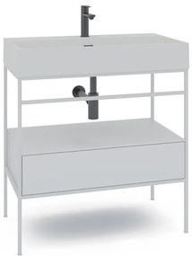 Mobile sottolavabo e lavabo Outline per vasca centrale bianco L 80 x H 89 x P 45.5 cm