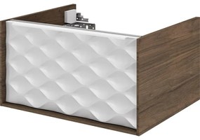 Mobile da bagno sotto lavabo SENSEA Neo laccato lucido L 60 x H 32 x P 48 cm 1 cassetto, lavabo non incluso