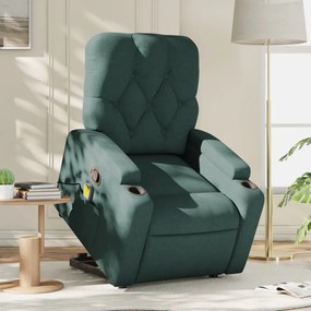 Poltrona Alzapersona Massaggiante Verde Scuro İn Tessuto /