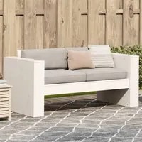 Divano Giardino 2 Posti Bianco 134x60x62 cm Legno Massello Pinocod mxl 113449