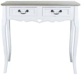 mobiletto con 2 cassetti in legno di paulownia shabby chic