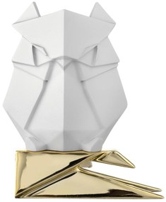 Bongelli preziosi Scultura moderna in marmorino Gufo Origami h 20 - 2 varianti BIANCO ORO