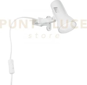 Spot carrera bianco con pinza 1 luce attacco e27 21,3x14x14,5cm in ...