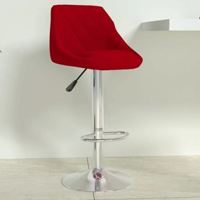 Sgabello Da Bar Rosso Vino İn Velluto /