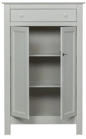 Cassettiera alta con serratura in legno di pino grigio chiaro 93x150 cm Eva - WOOOD
