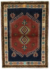 Gabbeh Tappeto 140x100 Rosso (Iran) Annodato A Mano