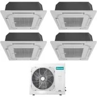 Climatizzatore Condizionatore Hisense Quadri Split a Cassetta 9+9+12+12 con 4AMW81U4RAA R-32 Wi-Fi Optional 9000+9000+12000+12000 con Telecomando e Pannello Incluso - Novit