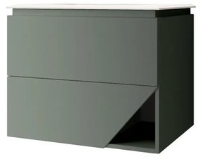 Mobile bagno con lavabo L 70 x H 55 x P 45.3 cm verde opaco per vasca centrale Vintage