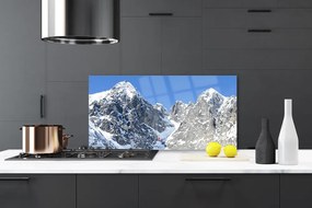 Pannello paraschizzi cucina Paesaggio di neve di montagna 100x50 cm