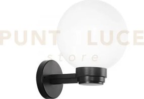 Applique polly sfera bianca montatura nera 1 luce attacco e27 ip44 ...