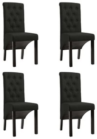Sedie Da Pranzo 4 Pz Nere İn Tessuto /