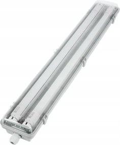 Apparecchio fluorescente tecnico LED T8, 2x G13, 10W, 230V, 6000K, 60 cm, IP65, bianco