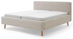 Letto matrimoniale imbottito beige con contenitore con rete inclusa 180x200 cm Mattis Cord – Meise Möbel