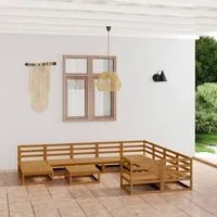 Set Divani da Giardino 11 pz in Legno Massello di Pino 3076032