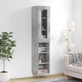Credenza Grigio Cemento 34,5x34x180 Cm İn Legno Multistrato /