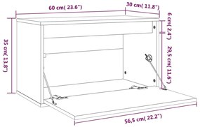 Pensile Miele 60x30x35 cm in Legno Massello di Pino