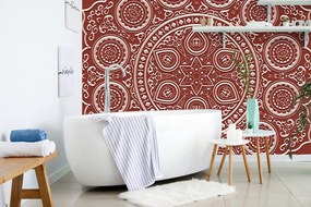 Carta da parati – Mandala etnica delicata in bordeaux