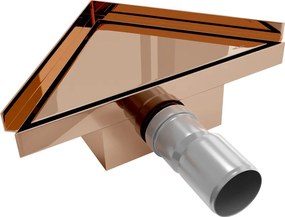 Mexen Flat-T M13 scarico a pavimento triangolare 20 x 20 cm, oro rosa - 1610320