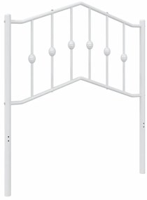 Testiera in metallo bianco 80 cm