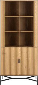 Vetrina in colore naturale con effetto rovere 80x180x40 cm Jaipur - Actona