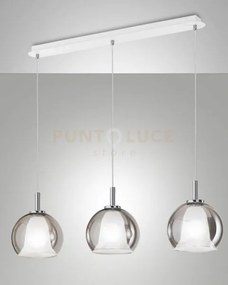 Bretagna sospens.fume' 3 luci lin. 3599-49-126
