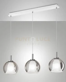 Bretagna sospens.fume' 3 luci lin. 3599-49-126