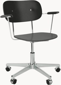 Sedia da scrivania in metallo e legno Co Task, regolabile in altezza