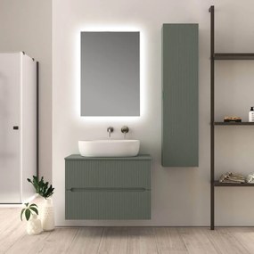 Mobile bagno 80 cm verde opaco cannettato Palermo