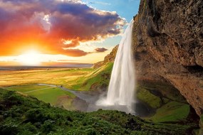 Carta da parati – Cascata maestosa in Islanda