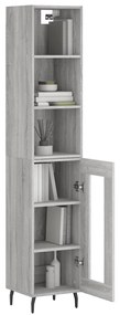 Credenza Grigio Sonoma 34,5x34x180 cm in Legno Multistrato