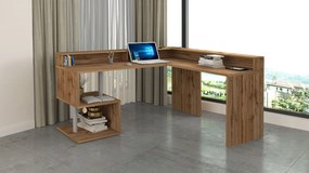 Scrivania angolare con sopralzo Cube in finitura Rovere Wotan
