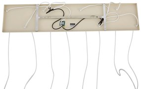 Lampada a sospensione Art Déco beige con vetro bianco 8 luci - Sandra