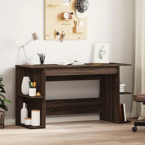 Scrivania Rovere Marrone 140x50x75 Cm İn Legno Multistrato /