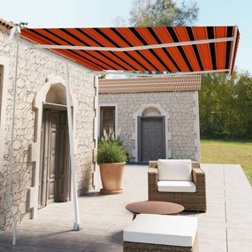 Tenda Sole Manuale Autoportante 300x250 Cm Arancione E Marrone /