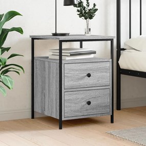 Comodino Grigio Sonoma 44x45x60 Cm İn Legno Multistrato /