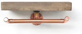Porta carta igienica con ripiano BORU 12x30 cm abete/rame