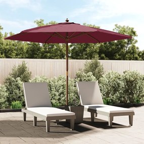 Ombrellone Da Giardino Con Palo İn Legno Bordeaux 299x240 Cm /