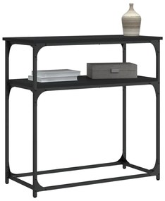 Tavolino consolle nero 75x35,5x75 cm in legno multistrato