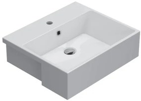 Globo Forty3 Lavabo 55x47 a Semincasso Monoforo antibatterico in ceramica Bianco Lucido