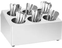 Portaposate con 6 Inserti Quadrato in Acciaio Inox