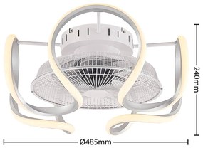 Starluna Lykkela ventilatore pale LED CCT argento