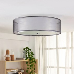 Plafoniera soffitto Tobia Lindby, dimmerabile, Alluminio / Grigio / Zincato, Soggiorno / Sala da pranzo, Tessuto / Stoffa / Seta, Moderno, Plafoniera