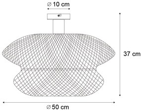 Lampada da soffitto in bambù orientale - Ostrava Double