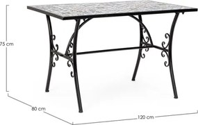 Set Bistrot Tavolo Mosaico 80x120 Cm Con 4 Sedie Pieghevoli Mykonos Bizzotto